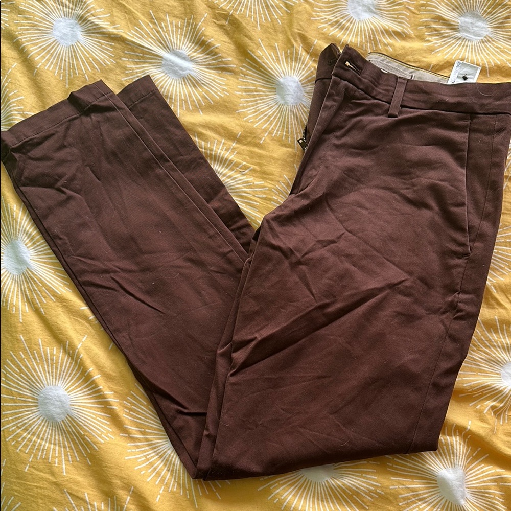 Banana Republic Brown Chino Khakis with Flat Front Design